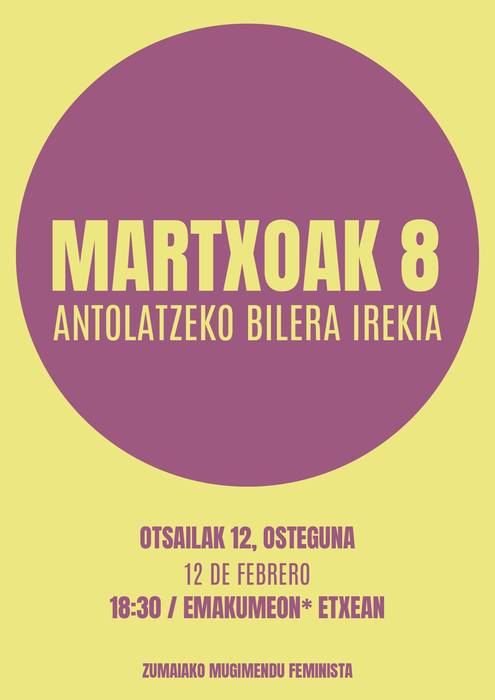 M8a antolatzeko bilera irekia