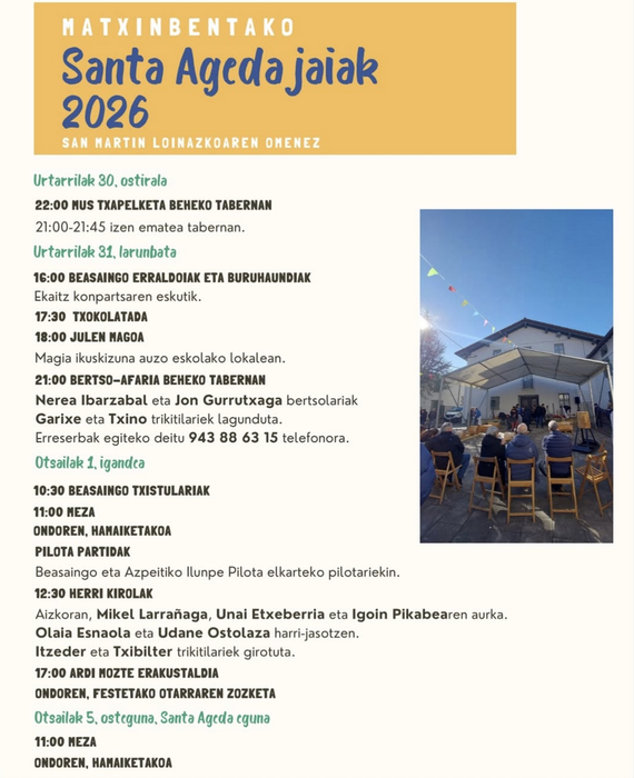 Santa Ageda jaiak Matxinbentan