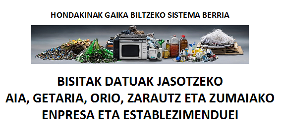Bisitak enpresei eta merkataritza eta ostalaritzako establezimenduei, hondakinei buruzko datuak biltzeko