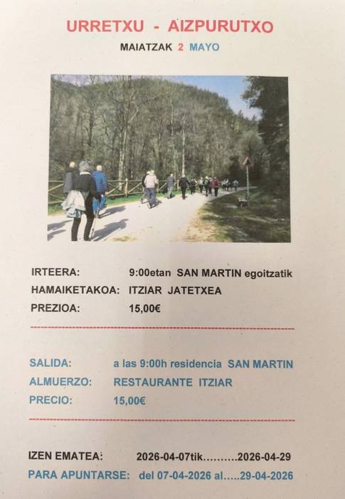 Irteera: Azpeititik Urretxura eta Aizpurutxora