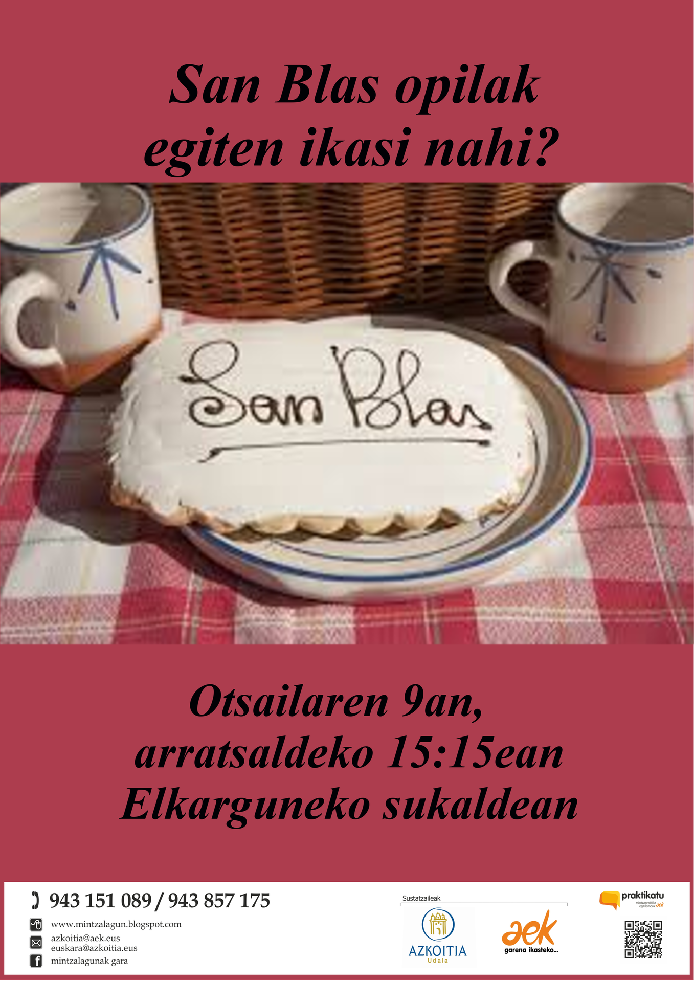 San Blas opilak egiten ikasiko dugu