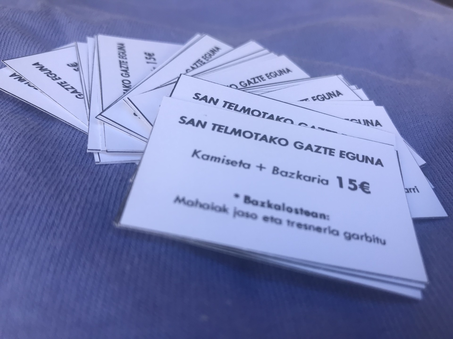 Santelmoetako Gazte Eguneko bazkariko txartelak salgai daude dagoeneko