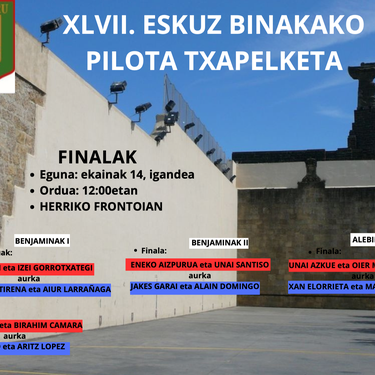 Eskuz Binakako XLVII. Pilota Txapelketako finalak