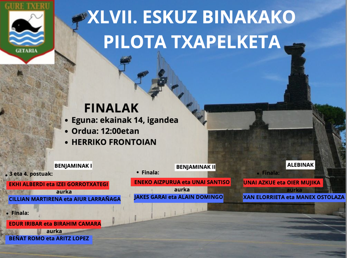 Eskuz Binakako XLVII. Pilota Txapelketako finalak