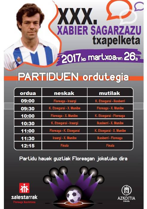 Azkenengoz jokatuko dute Xabier Sagarzazu Txapelketa, igandean