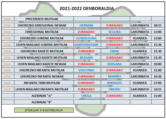 Aste buru hontako partidoak Aita Mari futbol zelaian.