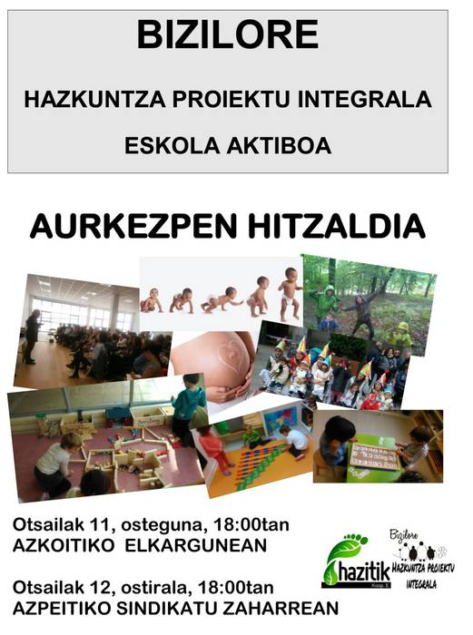 Bizilore eskolaren aurkezpen hitzaldia