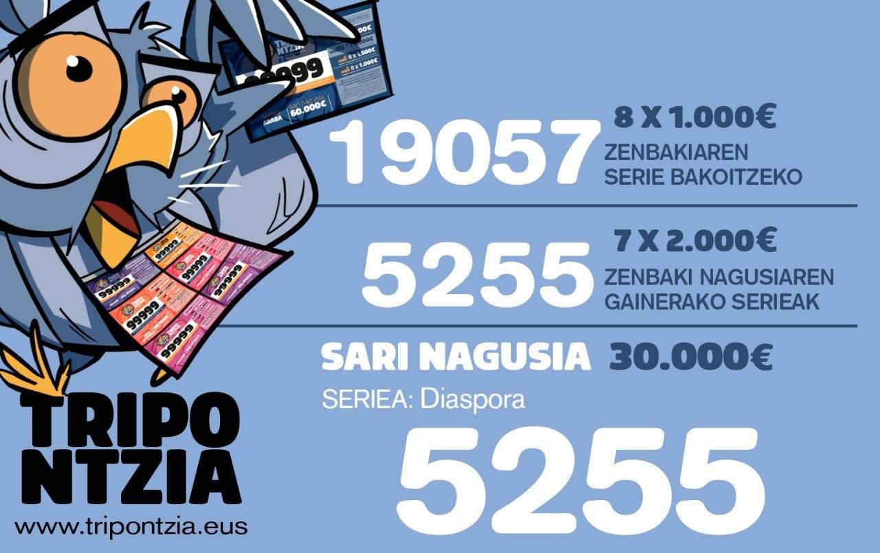 Tripontziaren zozketako sari nagusia Bilbon banatu dute