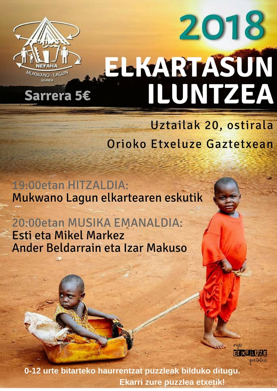 Etxeluze gaztetxean `Elkartasun iluntzea´egingo dute ostiralean