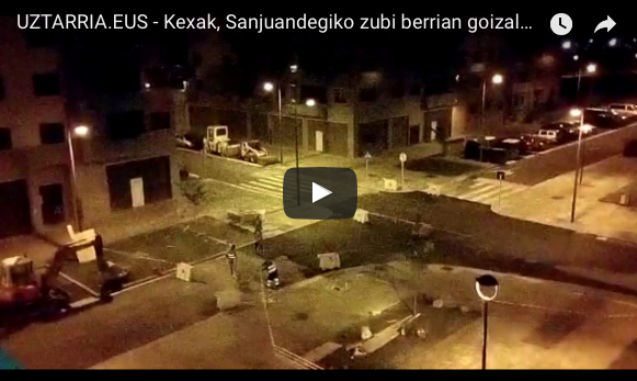 BIDEOA: Etxebeltz-Izarran goizaldean lanean aritu izana salatu dute bizilagunek