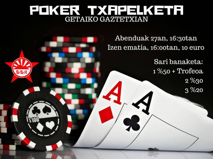 Poker Txapelketako jokatuko da bihar Getariako gaztetxean