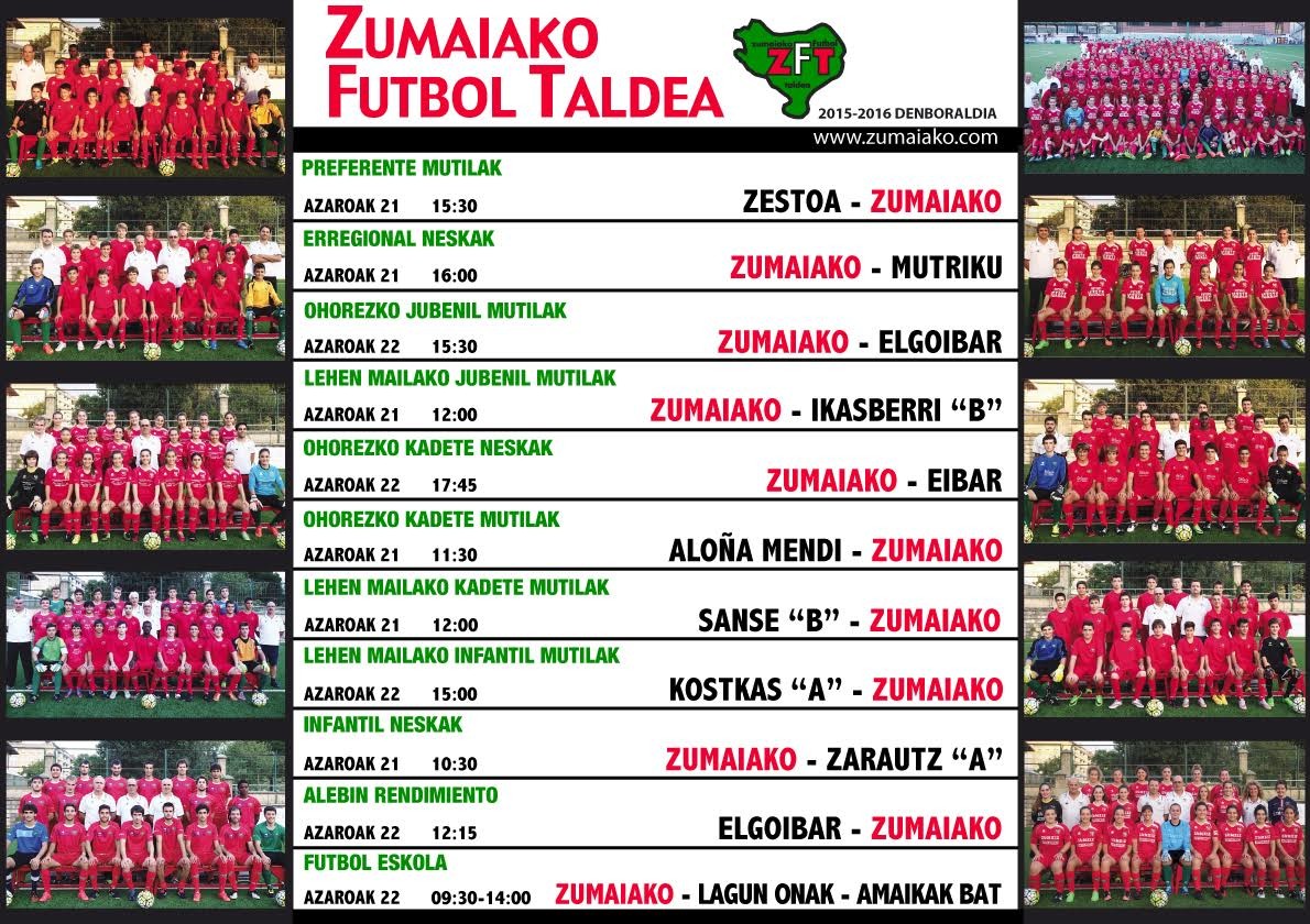 Zumaiako Futbol Taldeko agenda