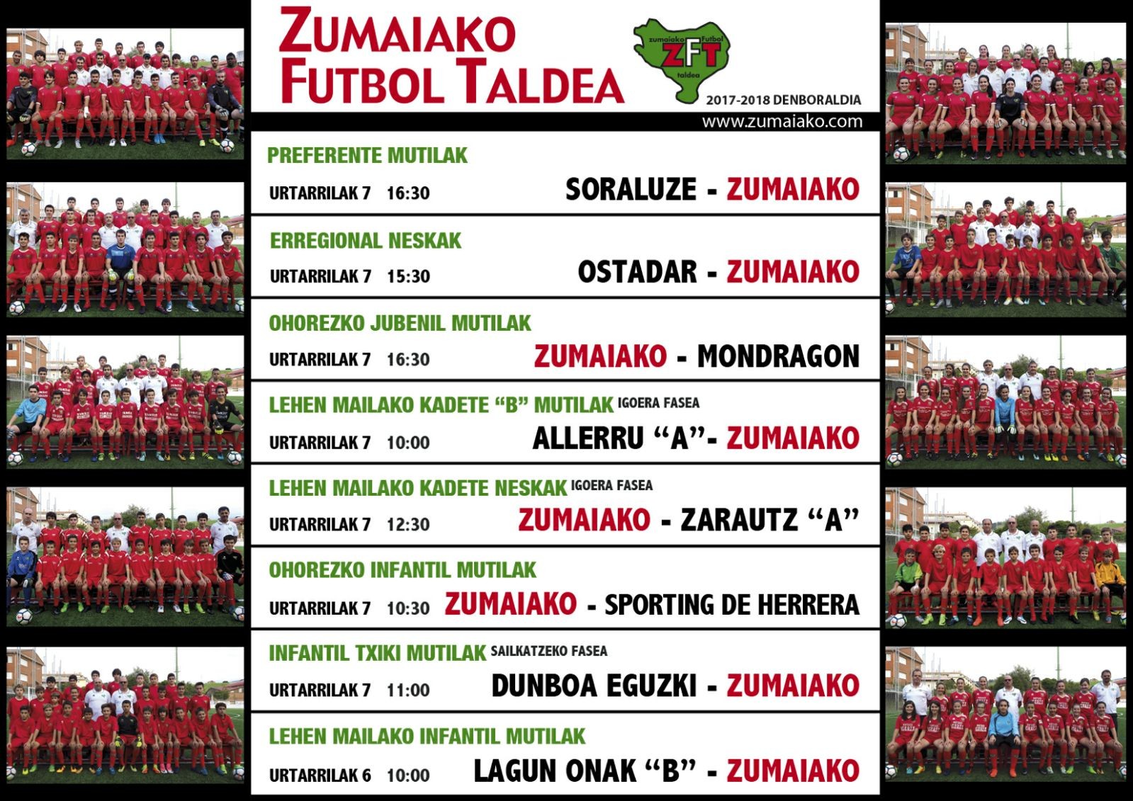 ​Astebukaerako Zumaiko Futbol Taldearen partiduak  