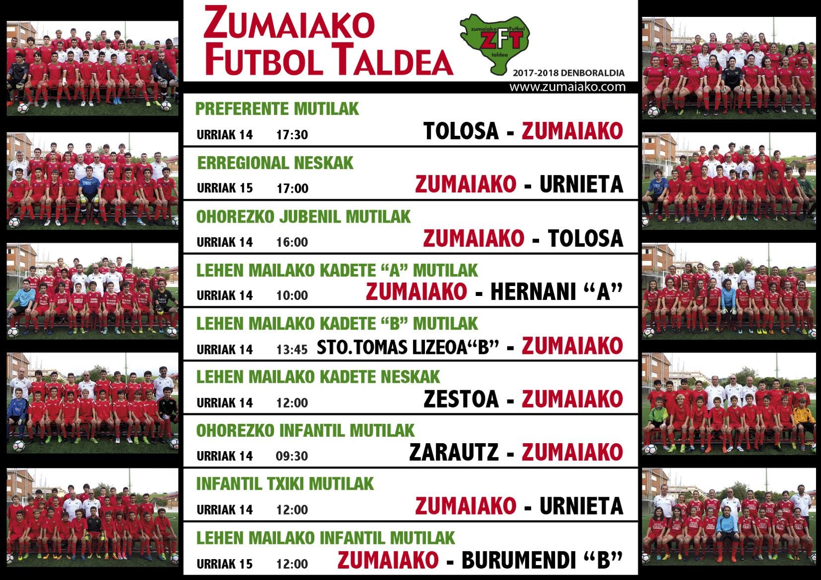 Astebukaerako Zumaiko Futbol Taldearen partiduak