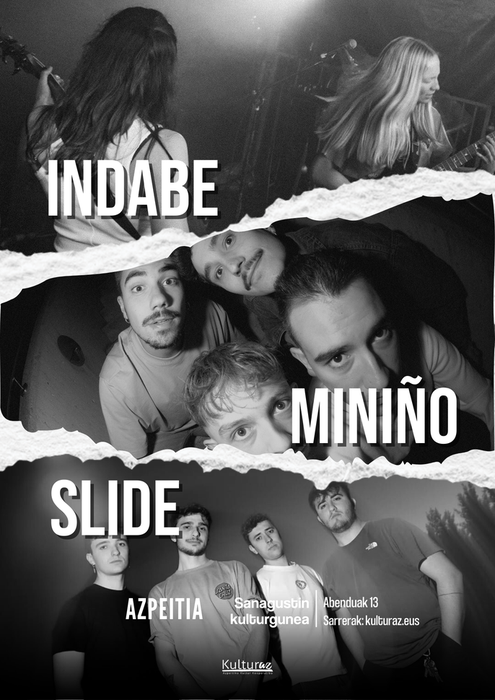 Kontzertuak: Indabe + Miniño + Slide