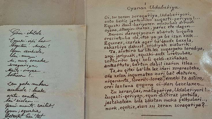Xabier Lizardiren 'Habiatxo' eta 'Goiz-ibiltze' poema berreskuratu berriak