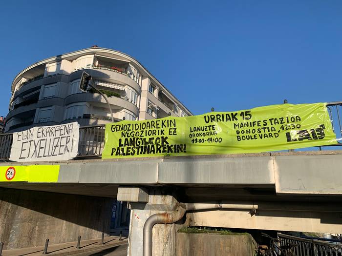 Palestinaren aldeko elkarretaratze zaratatsua egingo dute Orion ere gaur iluntzean