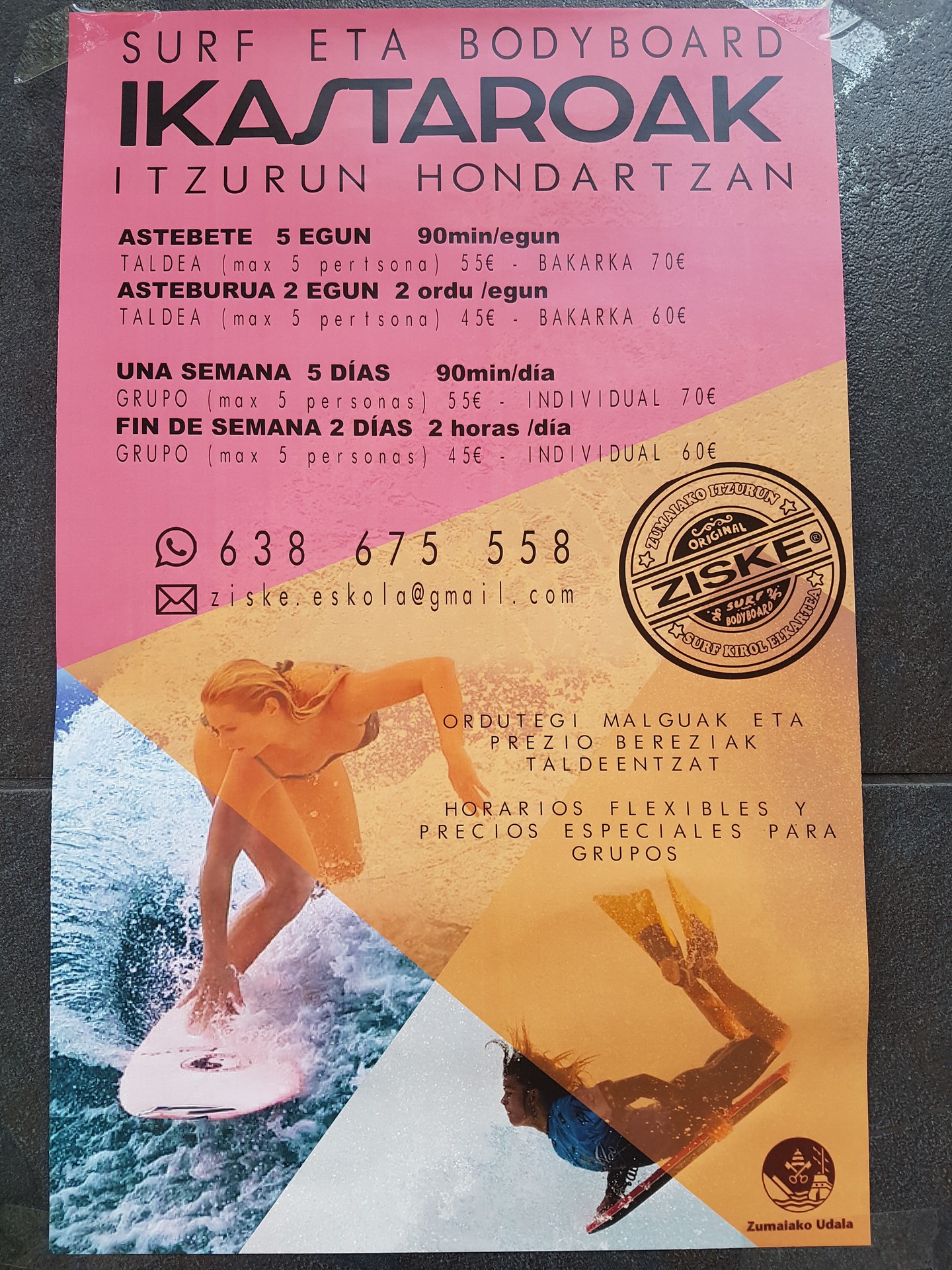 Surfeko eta bodyboardeko ikastaroak antolatu ditu Ziskek