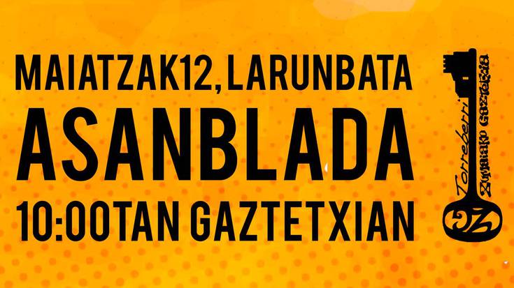 Asanblada egingo dute bihar gaztetxean