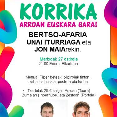 Korrika Kulturala: bertso afaria Arroabean