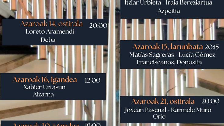 Kontzertua: 36. Gipuzkoako Organoak zikloa