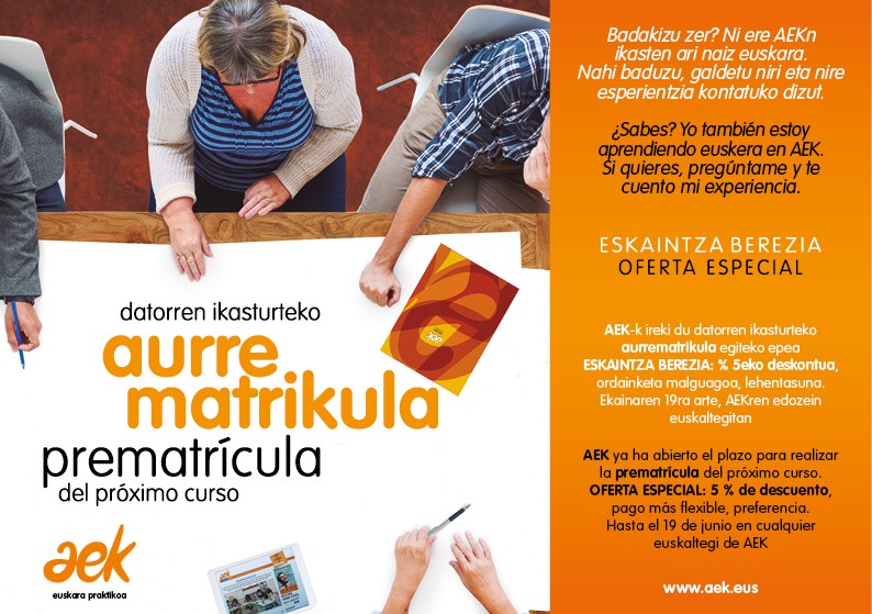 AEKn aurrematrikula zabalik