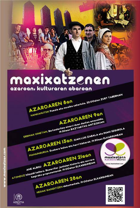 Maxixatzen-ek azaro kulturala antolatu du datozen asteetarako