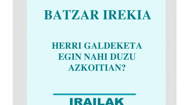 Azkoitian independentziaz herri galdeketa egin ala ez erabakitzeko batzarra egingo dute irailaren 17an