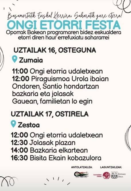 Ongietorri festa Saharako umeei