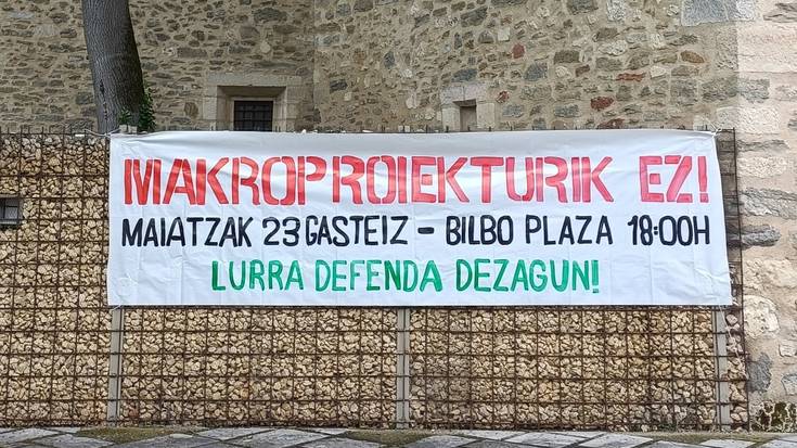 'Makroproiekturik ez!' lelopean, manifestazioa hilaren 23an Gasteizen