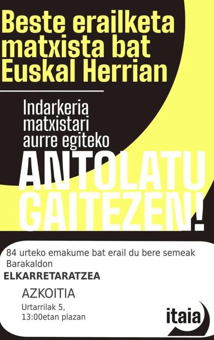 Elkarretaratzea: Barakaldoko erailketa matxista salatzeko elkarretaratzea