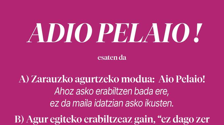 Adio pelaio!