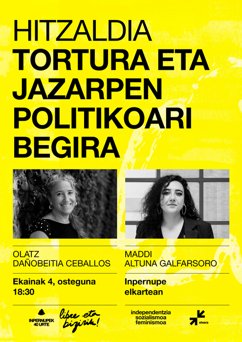 Hitzaldia: 'Torturari eta jazarpen politikoari begira'