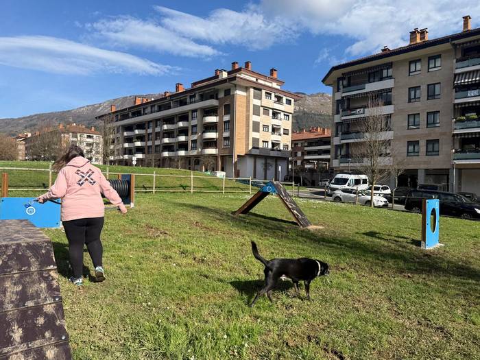 Trenbidearen Zumardiako txakur parkea jolasez hornitu du udalak