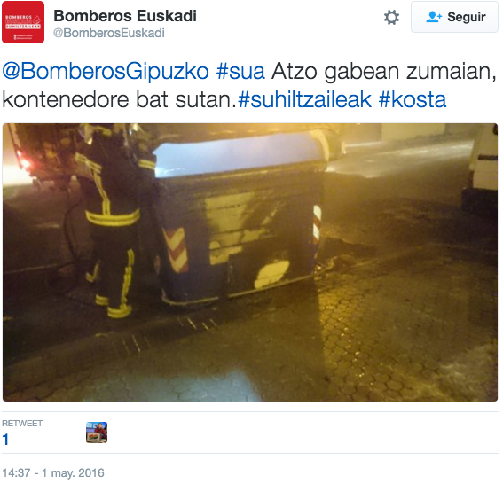 Kontenedore bat kiskalduta