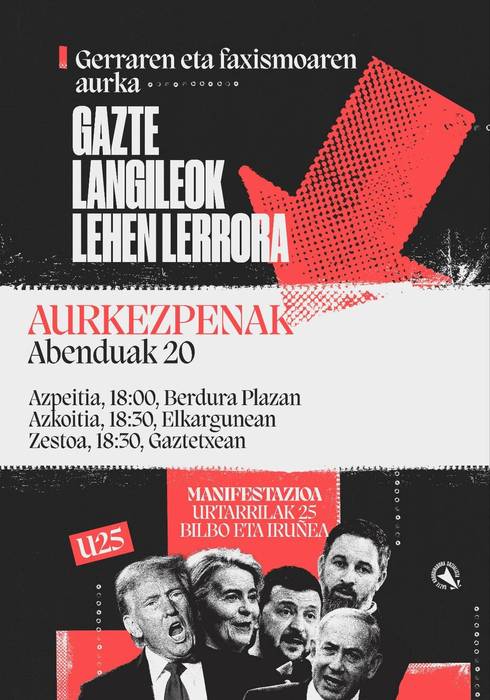 'Gazte langileok lehen lerrora' manifestazioaren aurkezpenak