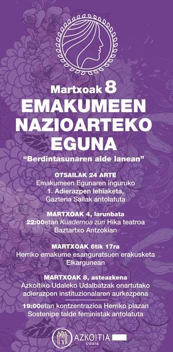 Emakumeen Nazioarteko Eguneko egitaraua