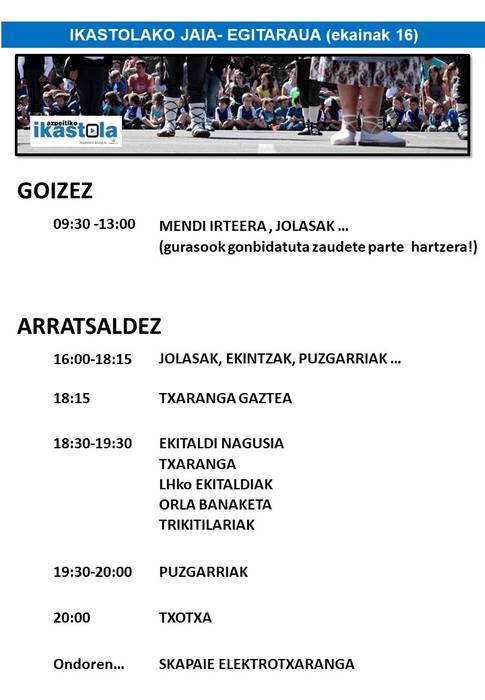Ikasturte bukaerako festa, Ikasberrin