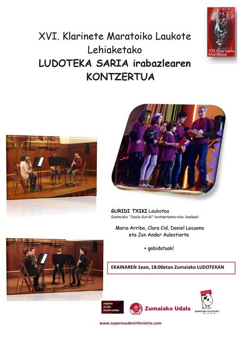 Klarinete kontzertua izango da bihar Ludotekan