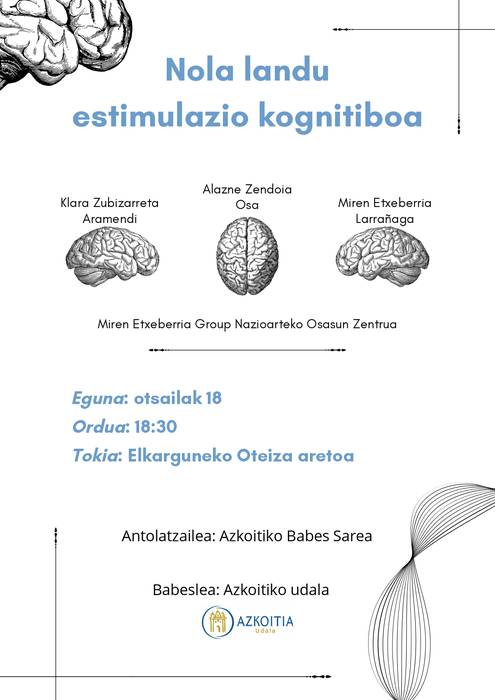 Hitzaldia: 'Nola landu estimulazio kognitiboa'