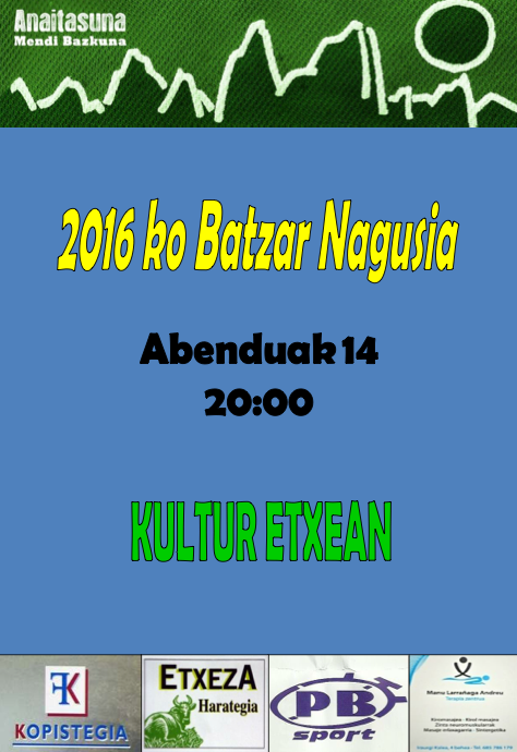 Anaitasuna Mendi Bazkunak batzar nagusia egingo du abenduaren 14an