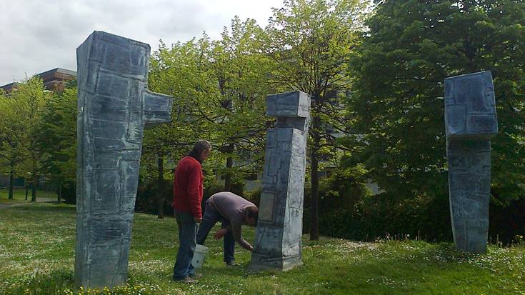 Konpondu dute Iñaki Olazabalen eskultura