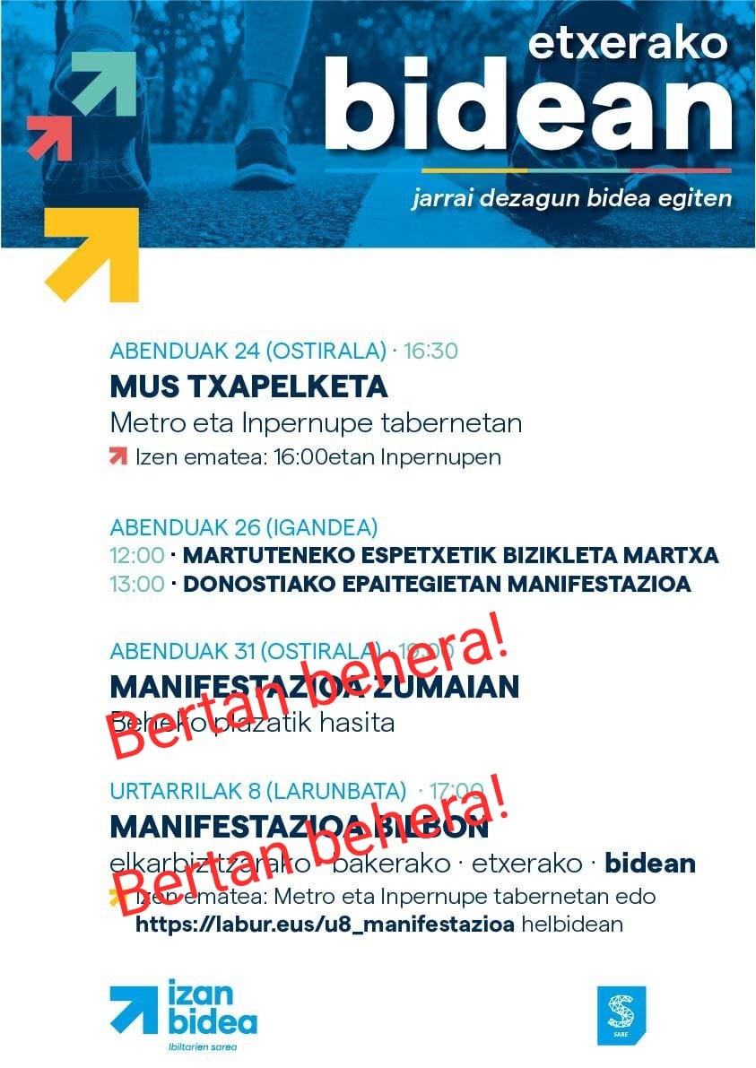 Biharko manifestazioa bertan behera