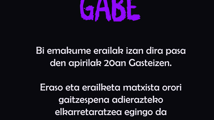 Gasteizko bi emakumeen hilketak salatzeko elkarretaratzea egingo du Sostenipek arratsaldean