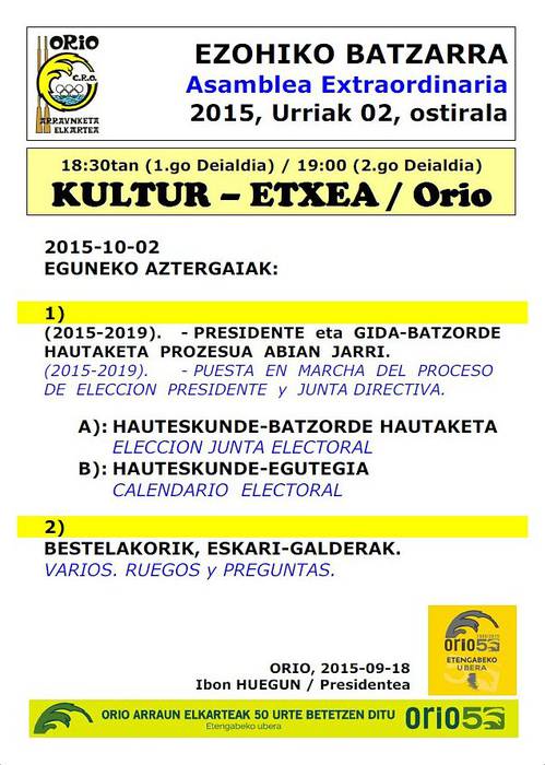 Orio AE / EzOhiko Batzarra / 2015-10-02