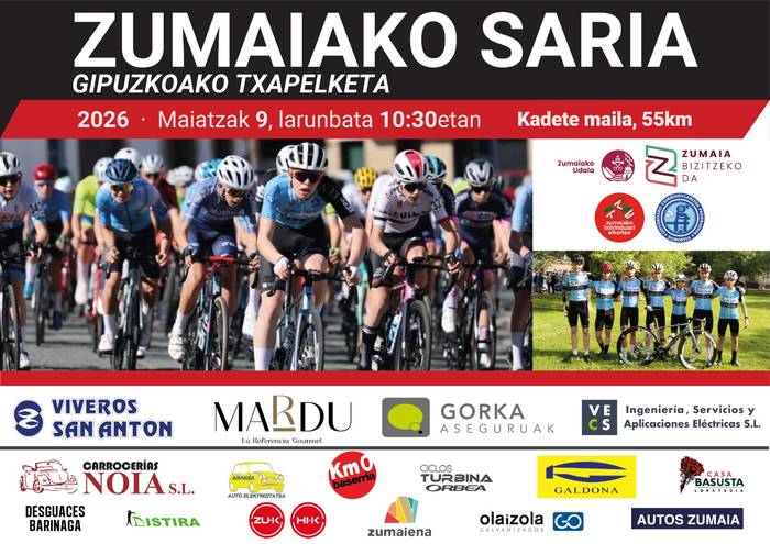 Kadete mailako Zumaiako txirrindularitza saria