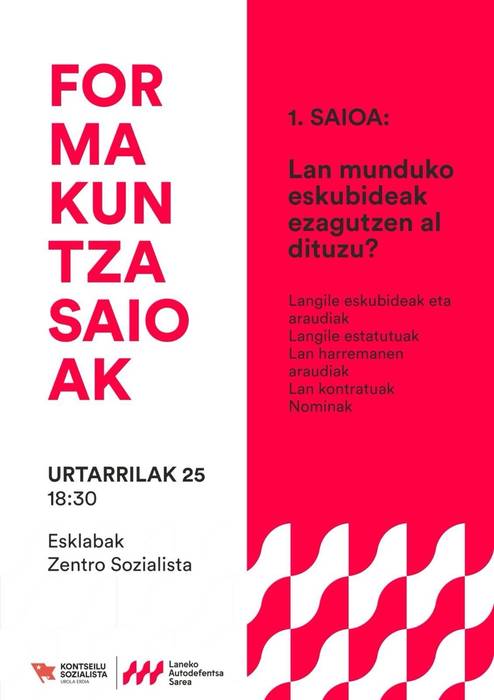 Formakuntza saioa: 'Lan munduko eskubieak ezagutzen al dituzu?'