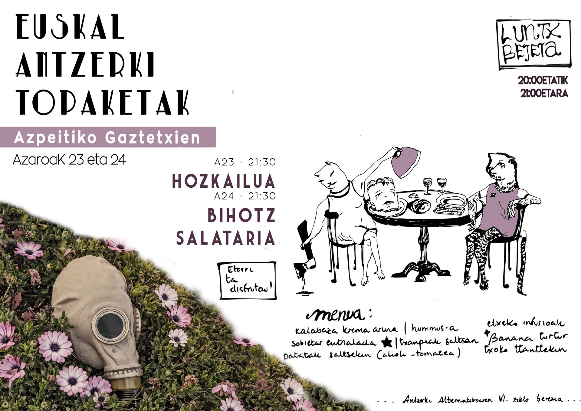 'Hozkailua' eta 'Bihotz salataria' antzezlanak iritsiko dira Gaztetxera