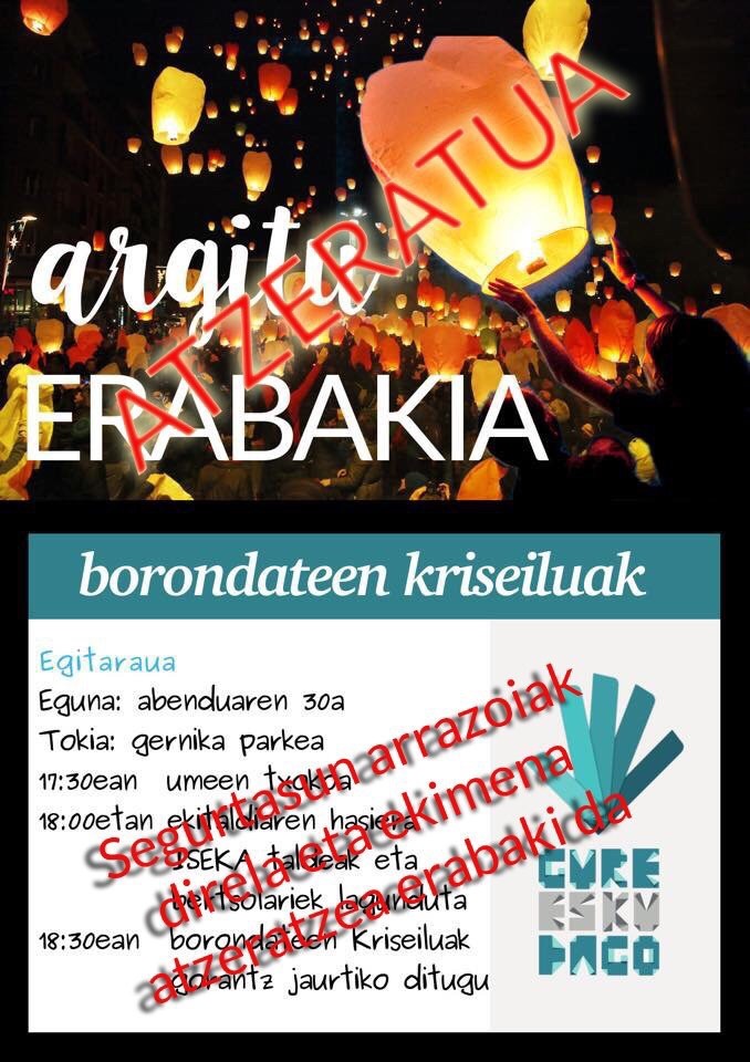 Borondateen kriseiluen ekimena atzeratua