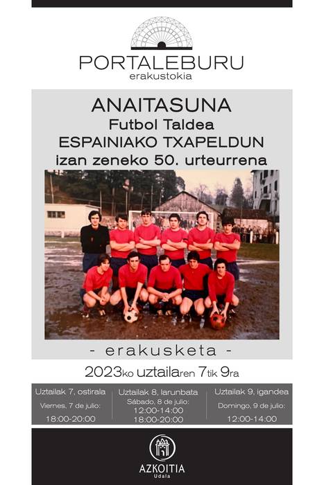 Anaitasuna futbol taldea Espainiako txapeldun gelditu zela 50 urte